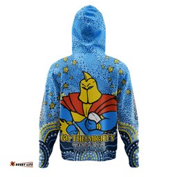 gold coast titans custom hoodie - custom with aboriginal inspired style of dot painting patterns  hoodie