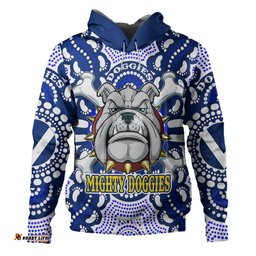 canterbury-bankstown bulldogs custom hoodie - indigenous mighty super berries tribal footprints hoodie