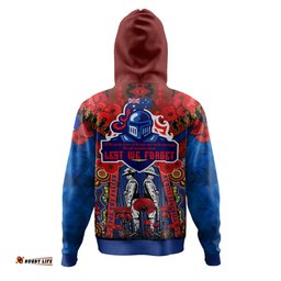 newcastle knights anzac watercolour custom hoodie - newcastle knights anzac day commemoration poppy flower hoodie