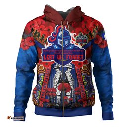 newcastle knights anzac watercolour custom hoodie - newcastle knights anzac day commemoration poppy flower hoodie