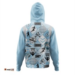 cronulla-sutherland sharks hoodie - argyle patterns style tough fan rugby for life