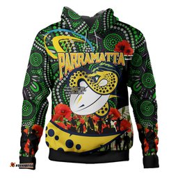 parramatta eels custom hoodie - anzac parramatta eels aboriginal inspired with flower hoodie