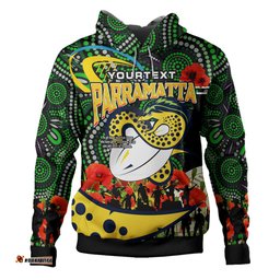 parramatta eels custom hoodie - anzac parramatta eels aboriginal inspired with flower hoodie
