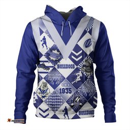 canterbury-bankstown bulldogs hoodie - argyle patterns style tough fan rugby for life