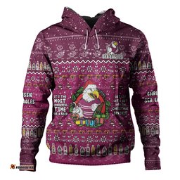 manly warringah sea eagles christmas custom hoodie - chrissie spirit hoodie