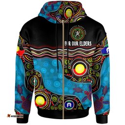 naidoc week hoodie - custom australia culture art with river and tortoise aboriginal inspired dot art hoodie