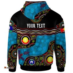 naidoc week hoodie - custom australia culture art with river and tortoise aboriginal inspired dot art hoodie
