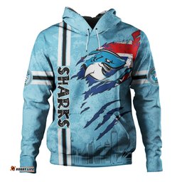 cronulla-sutherland sharks hoodie - happy australia day flag scratch style