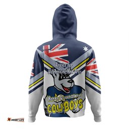 north queensland cowboys hoodie - happy australia day we are one and free v2
