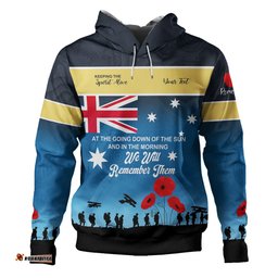 gold coast titans anzac custom hoodie - keeping the spirit alive hoodie