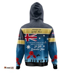 gold coast titans anzac custom hoodie - keeping the spirit alive hoodie