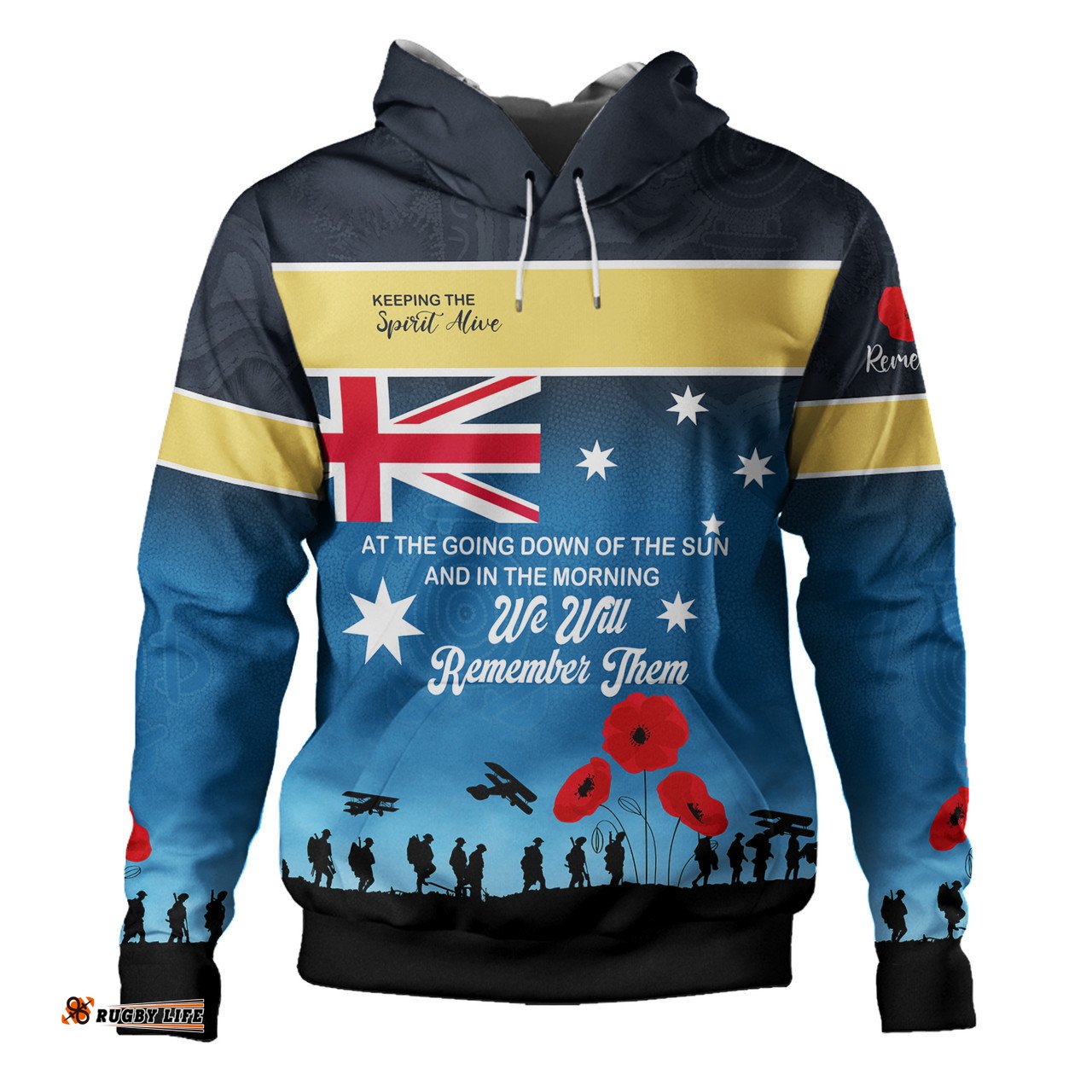 gold coast titans anzac custom hoodie - keeping the spirit alive hoodie