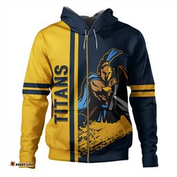 gold coast titans sport hoodie - gold coast titans mascot quater style