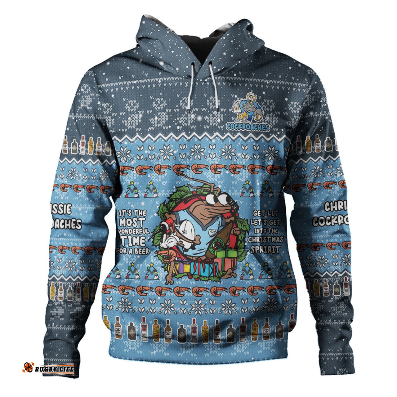 new south wales cockroaches christmas custom hoodie - chrissie spirit hoodie