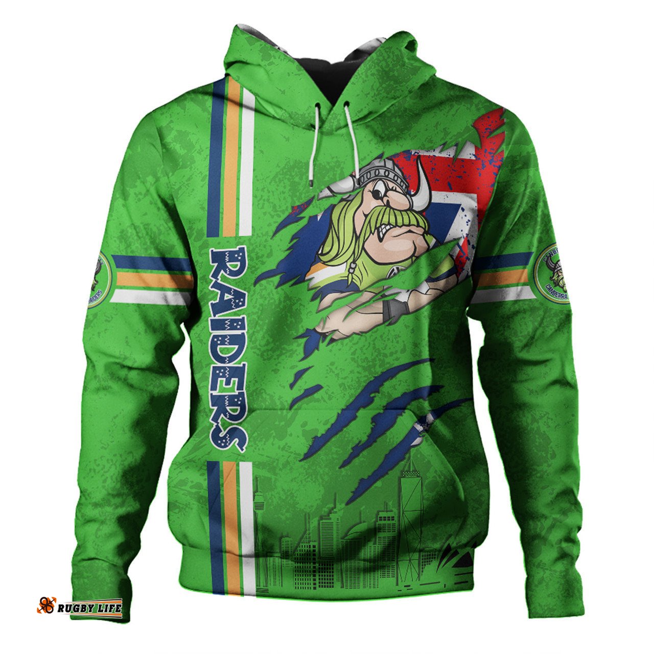 canberra raiders hoodie - happy australia day flag scratch style