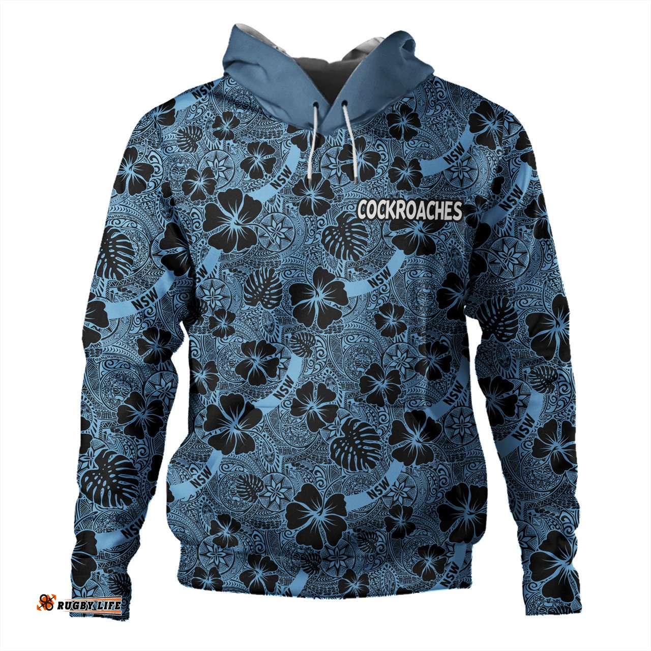 cockroach sport hoodie - scream with tropical patterns