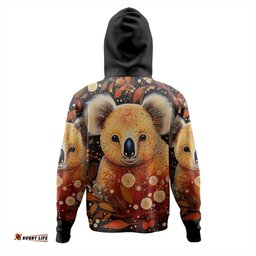 australia koala custom hoodie - aboriginal koala with golden wattle flowers hoodie