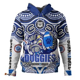 canterbury-bankstown bulldogs custom hoodie - indigenous doggies "born & bred" hoodie