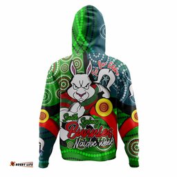 south sydney rabbitohs custom hoodie - rabbitohs bunnies naidoc week for our elders with dot bunnies sport style hoodie