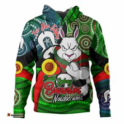 south sydney rabbitohs custom hoodie - rabbitohs bunnies naidoc week for our elders with dot bunnies sport style hoodie