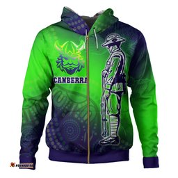 canberra raiders hoodie - anzac warriors gradient style hoodie