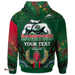 south sydney rabbitohs hoodie - south sydney rabbitohs ball aboriginal inspired indigenous sport style hoodie