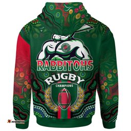 south sydney rabbitohs hoodie - south sydney rabbitohs ball aboriginal inspired indigenous sport style hoodie
