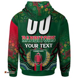 south sydney rabbitohs hoodie - south sydney rabbitohs ball aboriginal inspired indigenous sport style hoodie