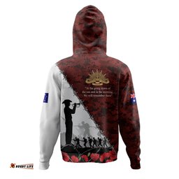 australia hoodie - anzac day poppy flower and barbed wire