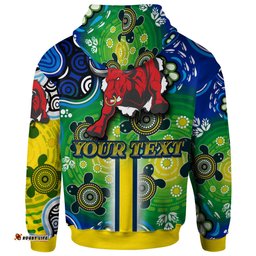 north queensland cowboys hoodie - custom north queensland cowboys logo aboriginal inspired indigenous sport style hoodie