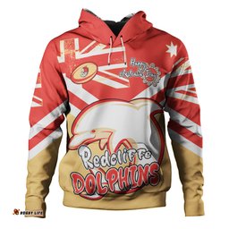 redcliffe dolphins hoodie - happy australia day we are one and free