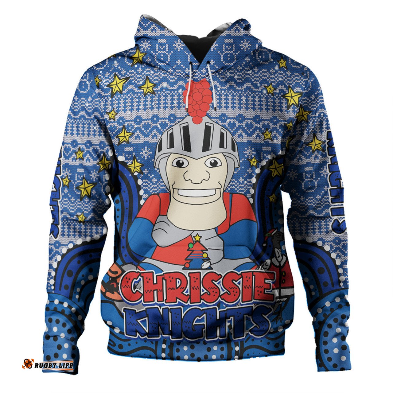 newcastle knights christmas custom hoodie - christmas knit patterns vintage jersey ugly hoodie