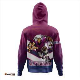 manly warringah sea eagles hoodie - manly warringah sea eagles mascot with australia flag hoodie