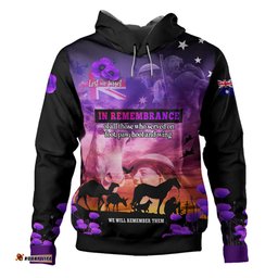 australia war animal memorial custom hoodie - spirit live on purple poppy hoodie