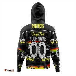 penrith panthers hoodie - eat sleep repeat with tropical patterns