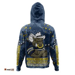 north queensland cowboys custom hoodie - team with dot and star patterns for tough fan hoodie