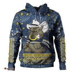 north queensland cowboys custom hoodie - team with dot and star patterns for tough fan hoodie