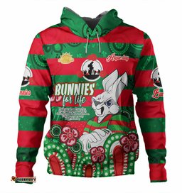 south sydney rabbitohs day custom hoodie - bunnies for life anzac quotes hoodie