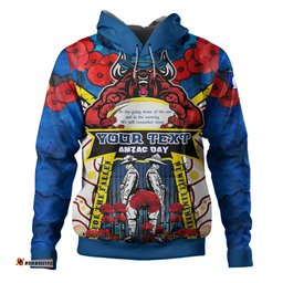 north queensland cowboys anzac custom hoodie - north queensland cowboys anzac day commemoration poppy flower