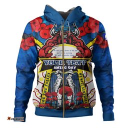 north queensland cowboys anzac custom hoodie - north queensland cowboys anzac day commemoration poppy flower