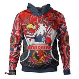 sydney roosters custom hoodie - go mighty easts pride and passion aboriginal inspired hoodie
