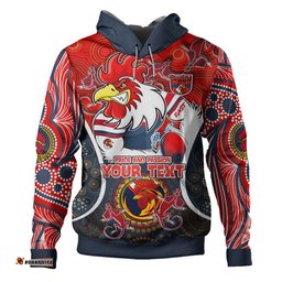 sydney roosters custom hoodie - go mighty easts pride and passion aboriginal inspired hoodie