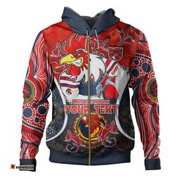 sydney roosters custom hoodie - go mighty easts pride and passion aboriginal inspired hoodie
