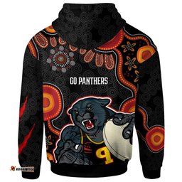 penrith panthers hoodie - custom penrith panthers aboriginal inspired with ball indigenous style of dot painting traditional