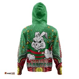 south sydney rabbitohs hoodie - custom with aboriginal inspired style of dot painting patterns  hoodie