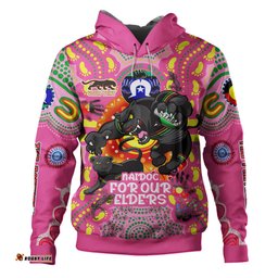 penrith panthers naidoc week custom hoodie - go mighty penrith panthers naidoc for our elders pink hoodie