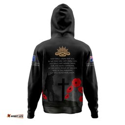 australia anzac day hoodie - australia remember black hoodie