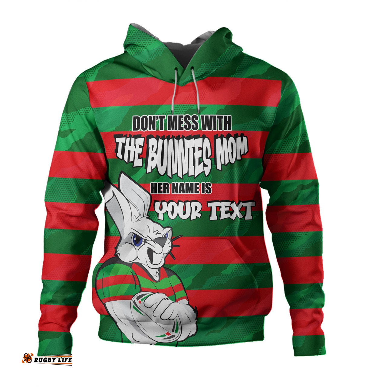 south sydney rabbitohs mother's day hoodie - screaming mom and crazy fan