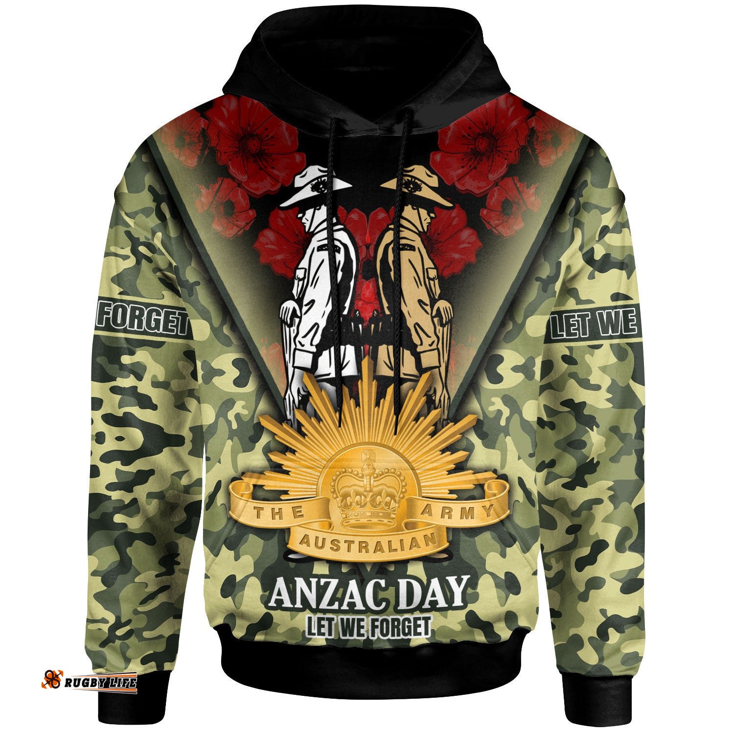 anzac day hoodie australian army camo patterns