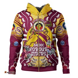 brisbane broncos naidoc week hoodie - custom brisbane broncos naidoc week for our elders aboriginal inspired hoodie